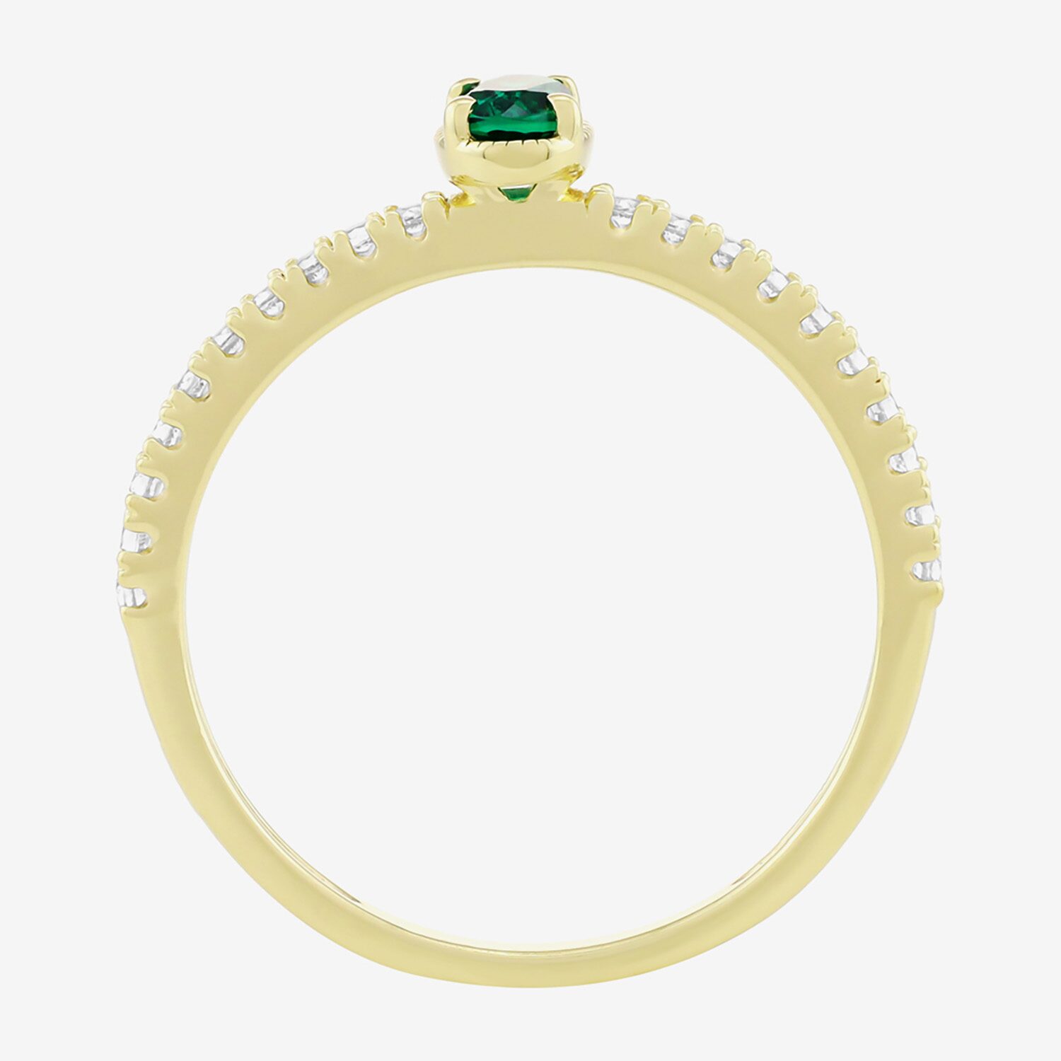 Lab Created Gemstone 14K Gold Over Silver Oval Side Stone Stack Band