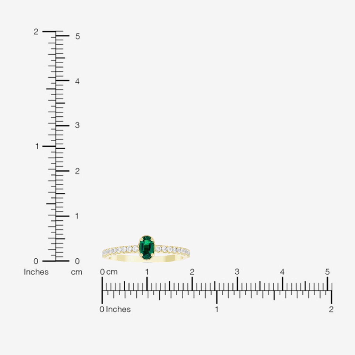 Lab Created Gemstone 14K Gold Over Silver Oval Side Stone Stack Band