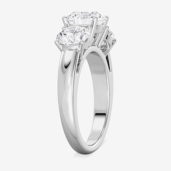 Love Lives Forever F / Si2 Womens 4 CT. T.W. Lab Grown White Diamond 14K Gold 3-Stone Engagement Ring