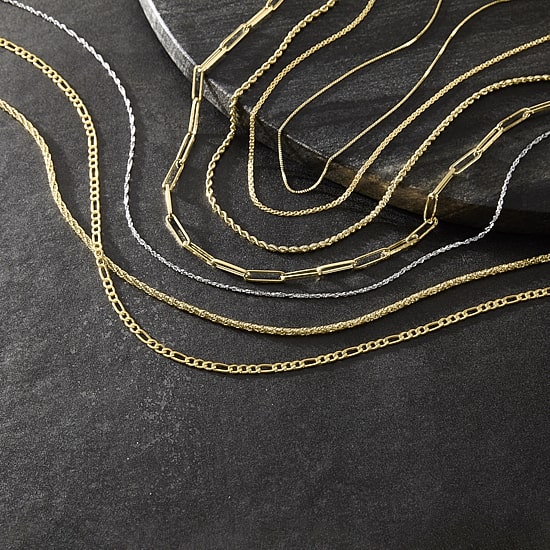 Womens 14K Gold 16 Inch Fashion Chain Necklace