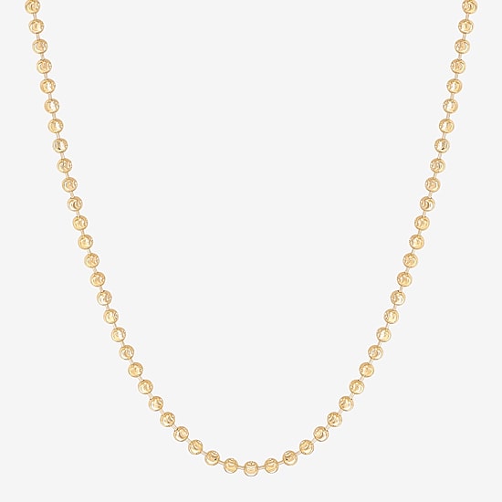 Limited Quantities! Womens 14K Gold 30 Inch Bead Chain Necklace
