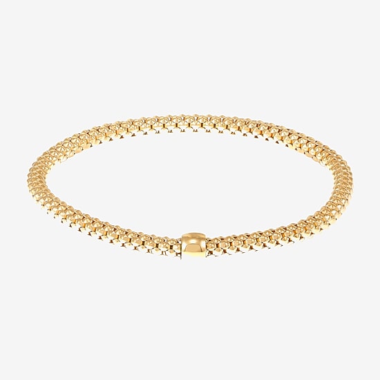 Limited Quantities! Womens 14K Gold 7.25 Inch Hollow Popcorn Chain Bracelet
