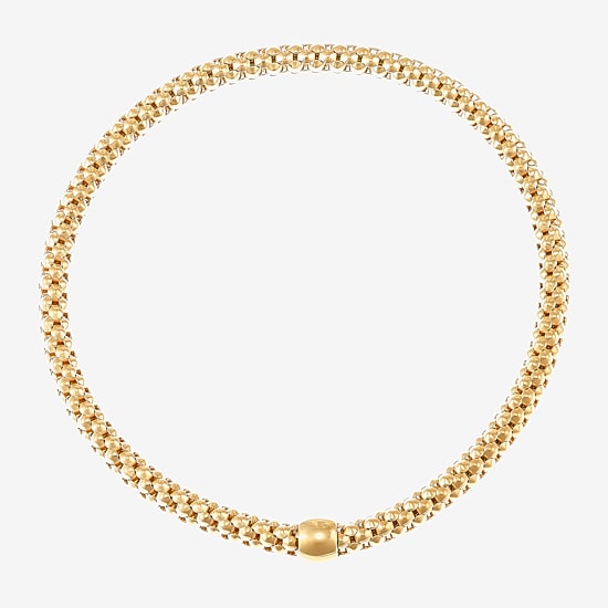 Limited Quantities! Womens 14K Gold 7.25 Inch Hollow Popcorn Chain Bracelet