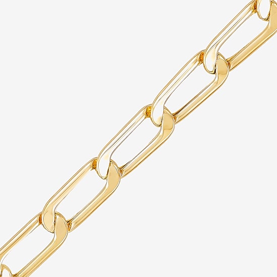 Limited Quantities! Womens 14K Gold 7 Inch Hollow Paperclip Chain Bracelet