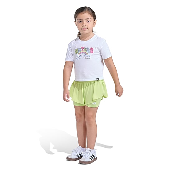 adidas Little Girls Jersey 2-pc. Short Set