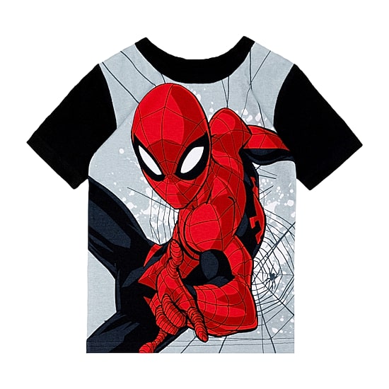 Disney Collection Boys Marvel Spiderman Crew Neck Short Sleeve 4-pc. Pajama Set