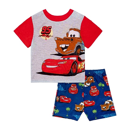 Disney Collection Toddler Boys Cars Crew Neck Short Sleeve 2-pc. Pajama Set