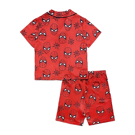 Disney Collection Boys Marvel Spiderman Short Sleeve 2-pc. Pajama Set