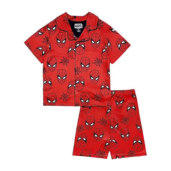 Disney Collection Boys Marvel Spiderman Short Sleeve 2-pc. Pajama Set
