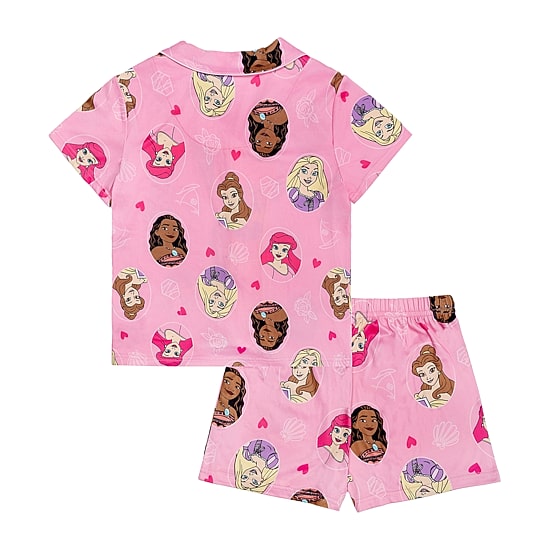 Disney Collection Girls Ariel Cinderella Princess Short Sleeve 2-pc. Pajama Set