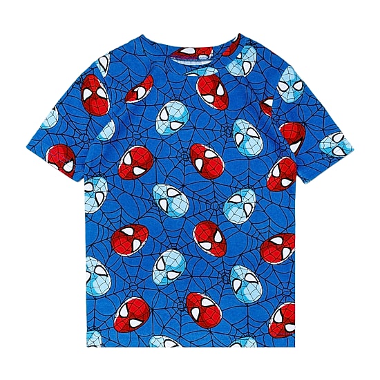 Disney Collection Boys Marvel Spiderman Crew Neck Short Sleeve 4-pc. Pajama Set