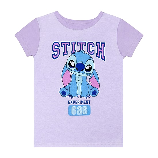 Disney Collection Girls Lilo & Stitch Crew Neck Short Sleeve 4-pc. Pajama Set