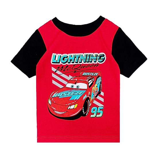 Disney Collection Toddler Boys Cars Crew Neck Short Sleeve 4-pc. Pajama Set