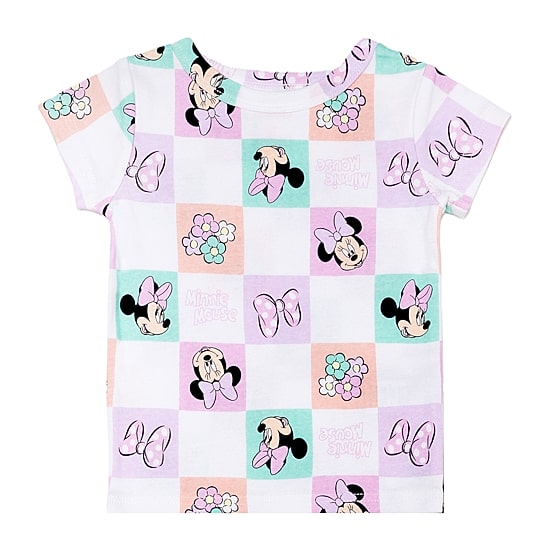 Disney Collection Toddler Girls Minnie Mouse Crew Neck Short Sleeve 4-pc. Pajama Set