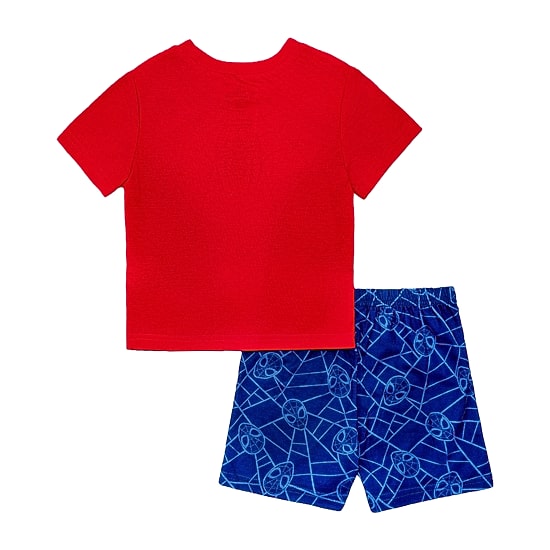 Disney Collection Toddler Boys Marvel Spiderman Crew Neck Short Sleeve 2-pc. Pajama Set