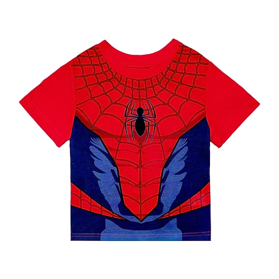 Disney Collection Toddler Boys Marvel Spiderman Crew Neck Short Sleeve 2-pc. Pajama Set