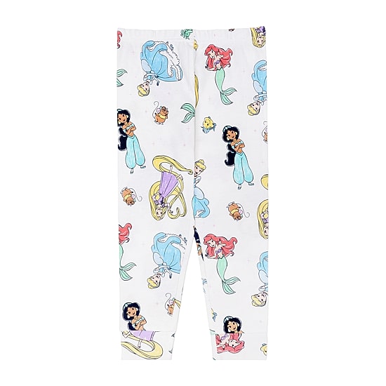 Disney Collection Toddler Girls Ariel Cinderella Princess Crew Neck Short Sleeve 4-pc. Pajama Set