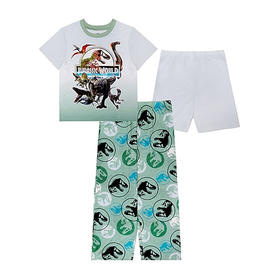 Little & Big Kid Boys Monster Jam Crew Neck Short Sleeve 3-pc. Pajama Set