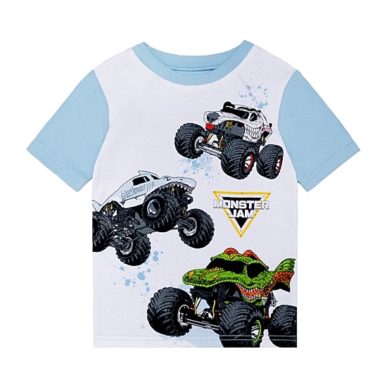 Little & Big Kid Boys Monster Jam Crew Neck Short Sleeve 4-pc. Pajama Set