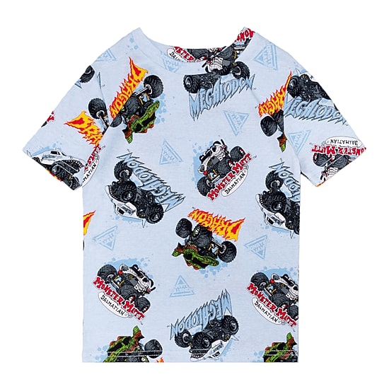 Little & Big Kid Boys Monster Jam Crew Neck Short Sleeve 4-pc. Pajama Set