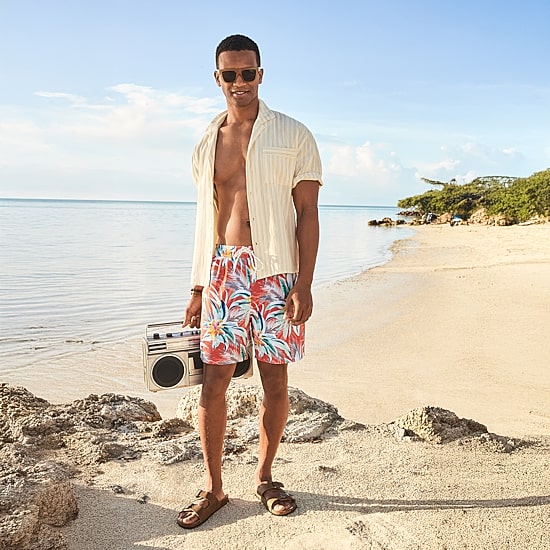 Arizona Mens 6 1/2" Patchwork Swim Trunks