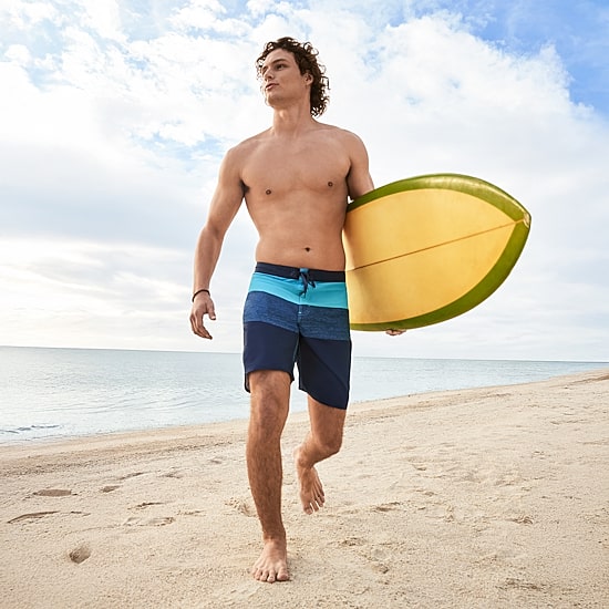 Burnside Mens Striped Board Shorts