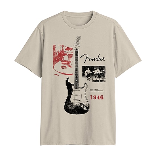 Fender Mens Crew Neck Short Sleeve Regular Fit Graphic T-Shirt