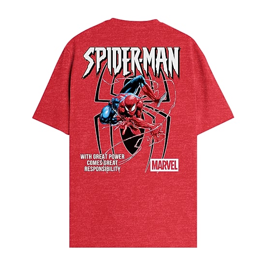 Mens Crew Neck Short Sleeve Regular Fit Spiderman Graphic T-Shirt