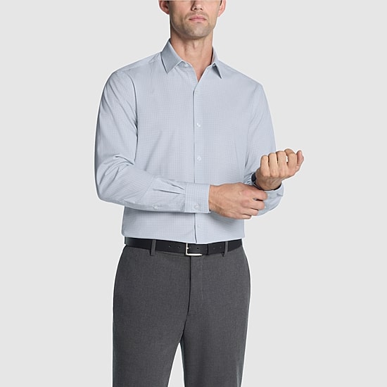 Van Heusen Comfort Performance Mens Slim Fit Stretch Fabric Wrinkle Free Long Sleeve Dress Shirt