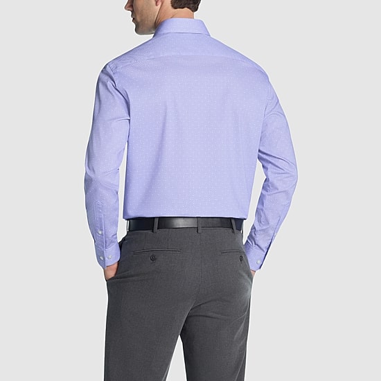 Van Heusen Everyday Defense Stain Shield Mens Regular Fit Stretch Fabric Wrinkle Free Long Sleeve Dress Shirt