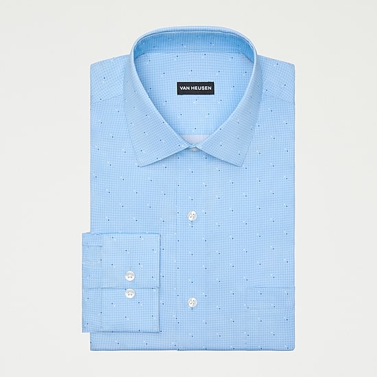 Van Heusen Ultra Flex Mens Slim Fit Stretch Fabric Wrinkle Free Long Sleeve Dress Shirt