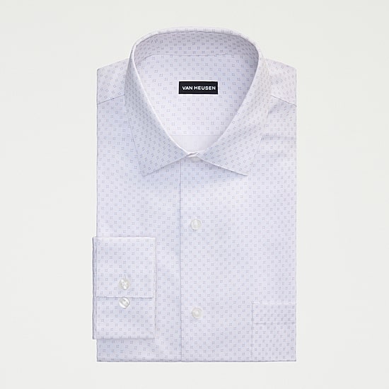 Van Heusen Ultra Flex Mens Regular Fit Stretch Fabric Wrinkle Free Long Sleeve Dress Shirt