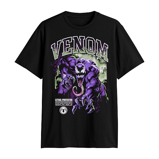 Mens Crew Neck Short Sleeve Classic Fit Marvel Venom Big and Tall Graphic T-Shirt