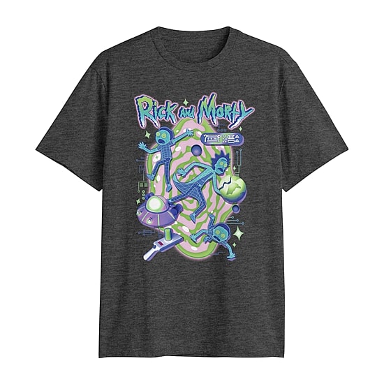 Mens Crew Neck Short Sleeve Classic Fit Rick and Morty Big and Tall Graphic T-Shirt