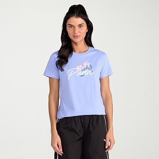 PUMA Womens Crew Neck Short Sleeve Relaxed Fit Graphic T-Shirt