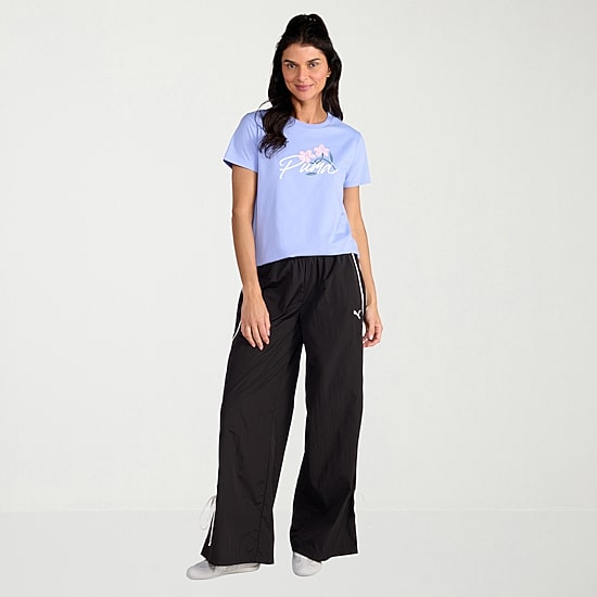 PUMA Womens Crew Neck Short Sleeve Relaxed Fit Graphic T-Shirt