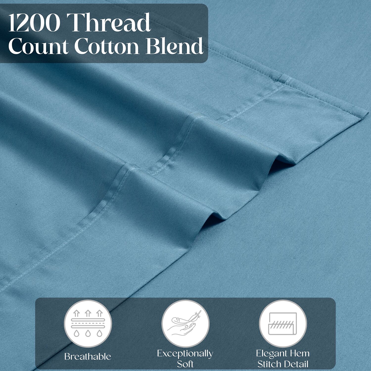 SUPERIOR® Cotton Rich Blend Heavyweight 1200tc Deep Pocket Sheet Set