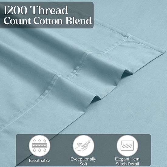 SUPERIOR® Cotton Rich Blend Heavyweight 1200tc Deep Pocket Sheet Set