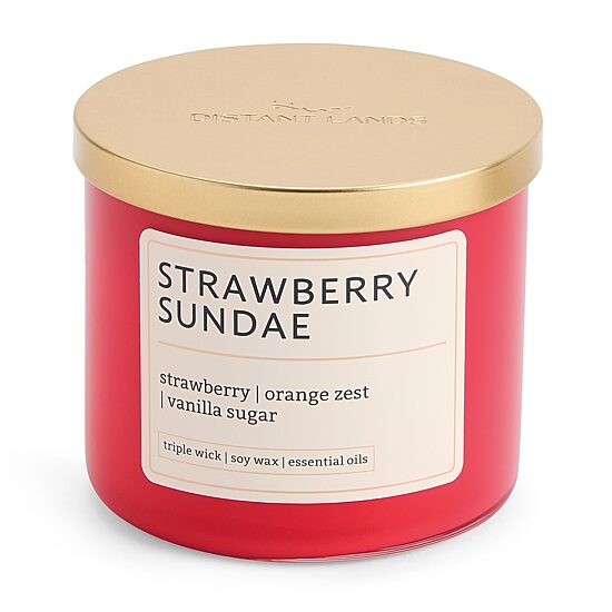 Distant Lands Strawberry Sundae 3-Wick Scented Jar Candle
