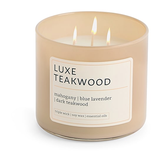 Distant Lands Luxe Teakwood 3-Wick Scented Jar Candle