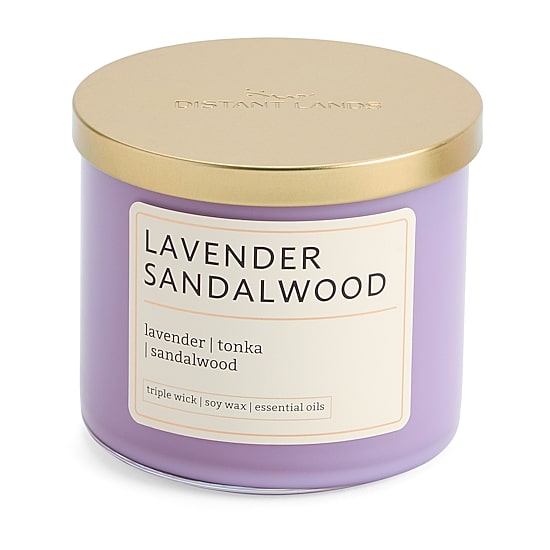 Distant Lands Lavender Sandalwood 3-Wick Scented Jar Candle