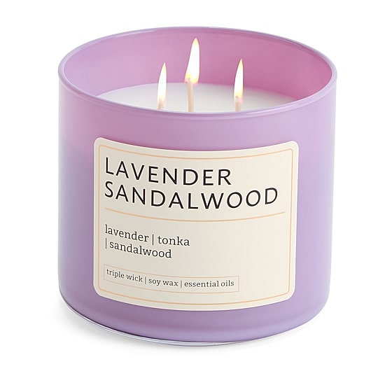 Distant Lands Lavender Sandalwood 3-Wick Scented Jar Candle