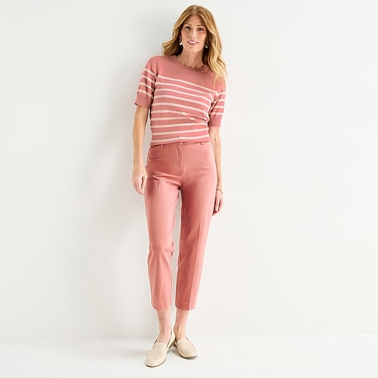 Liz Claiborne Emma Ponte Womens Tall Ankle Mid Rise Ankle Pant