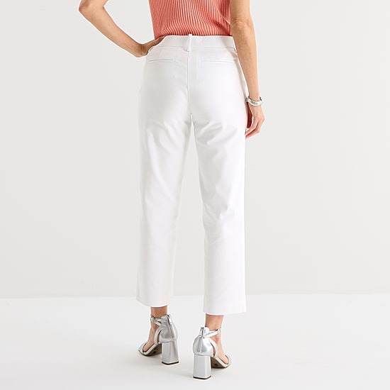 Liz Claiborne Emma Sateen Womens Tall Straight Mid Rise Ankle Pant
