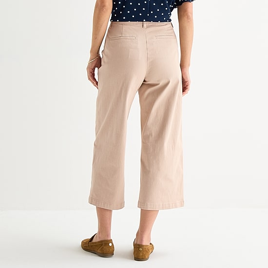Liz Claiborne Womens Tall Wide Leg Mid Rise Cropped Pant