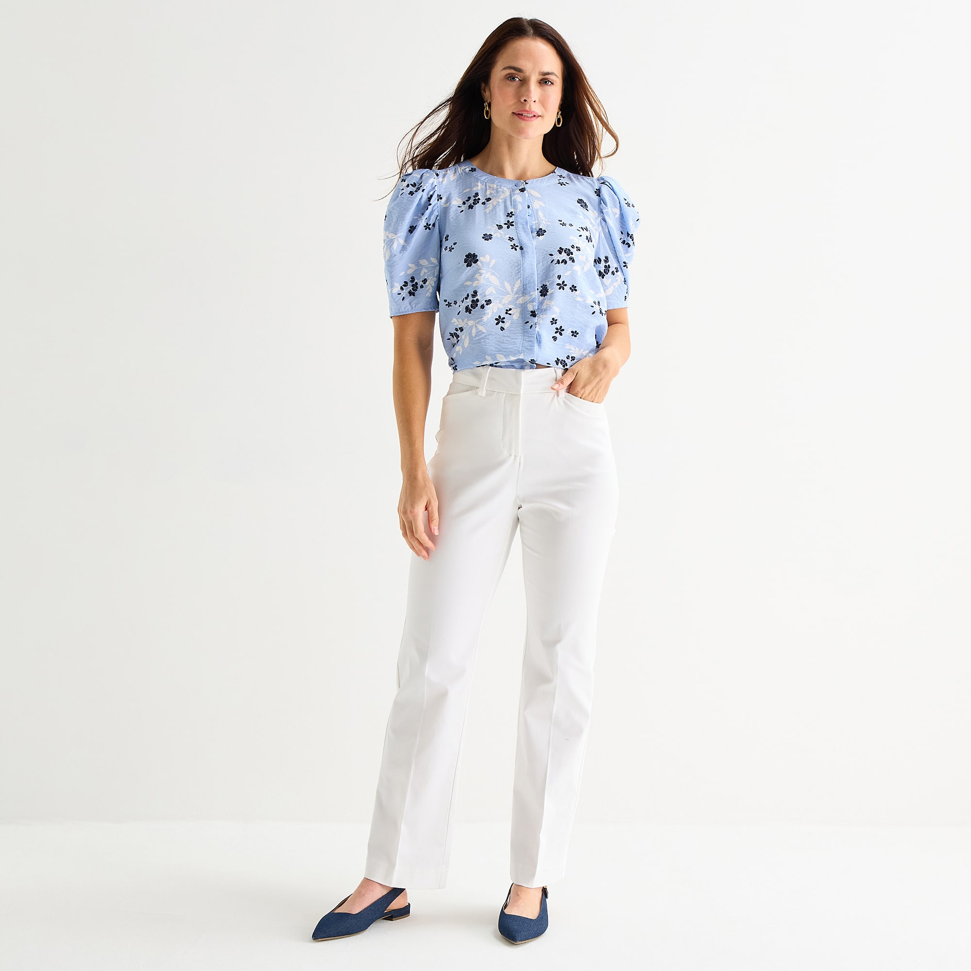 Liz Claiborne Womens Tall Flare Mid Rise Trouser