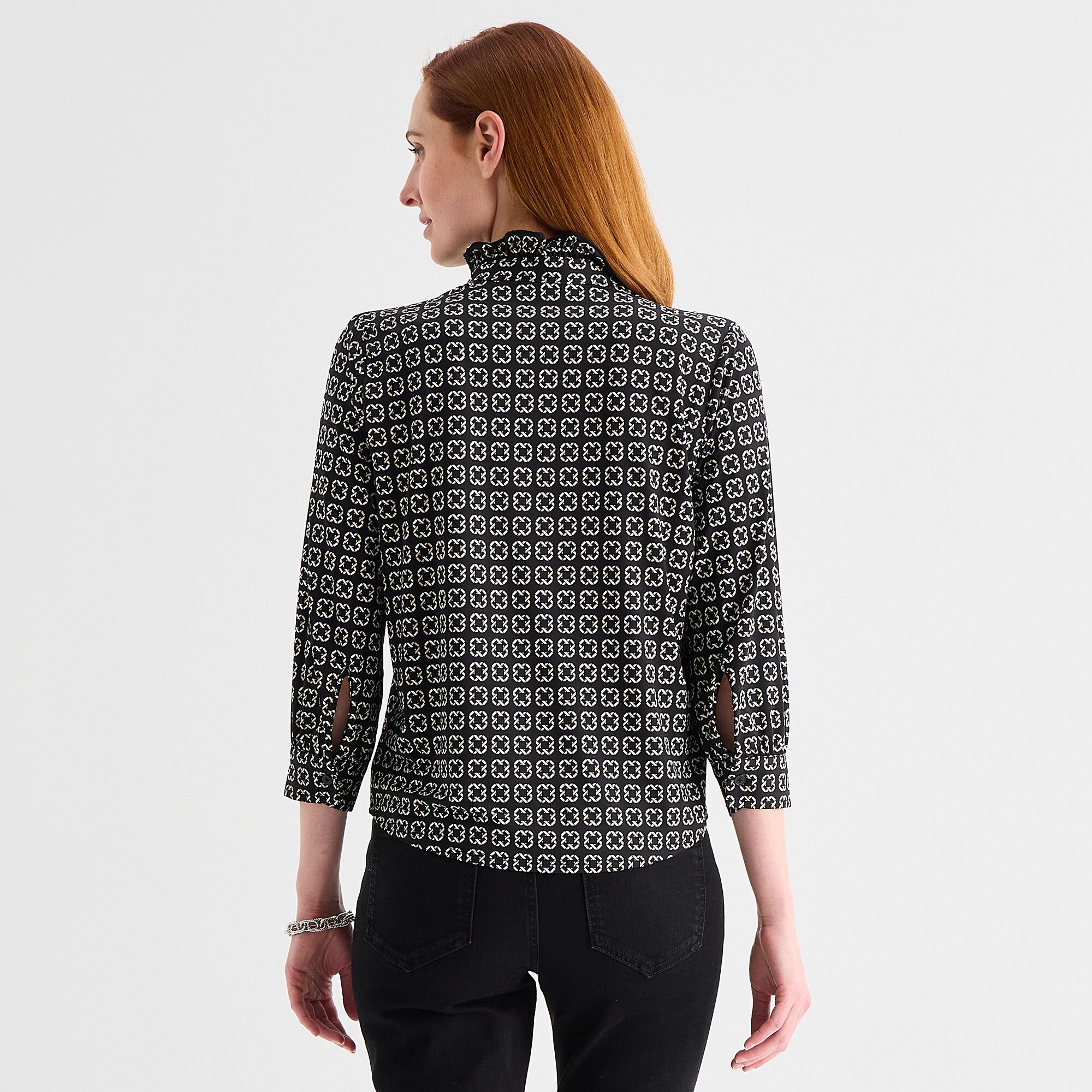 Liz Claiborne Womens Tall Crew Neck Long Sleeve Blouse
