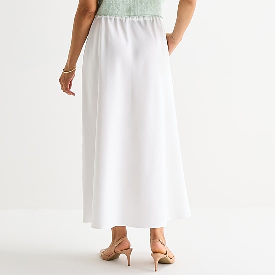 Liz Claiborne Womens Tall Mid Rise Long A-Line Skirt