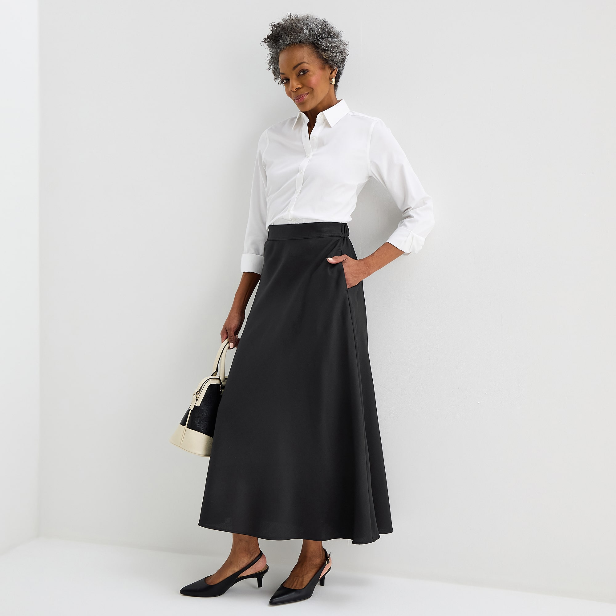 Liz Claiborne Womens Tall Mid Rise Long A-Line Skirt