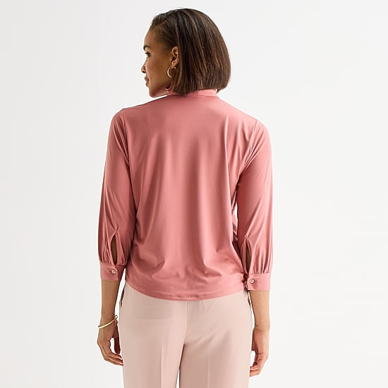 Liz Claiborne Womens Tall Crew Neck Long Sleeve Blouse